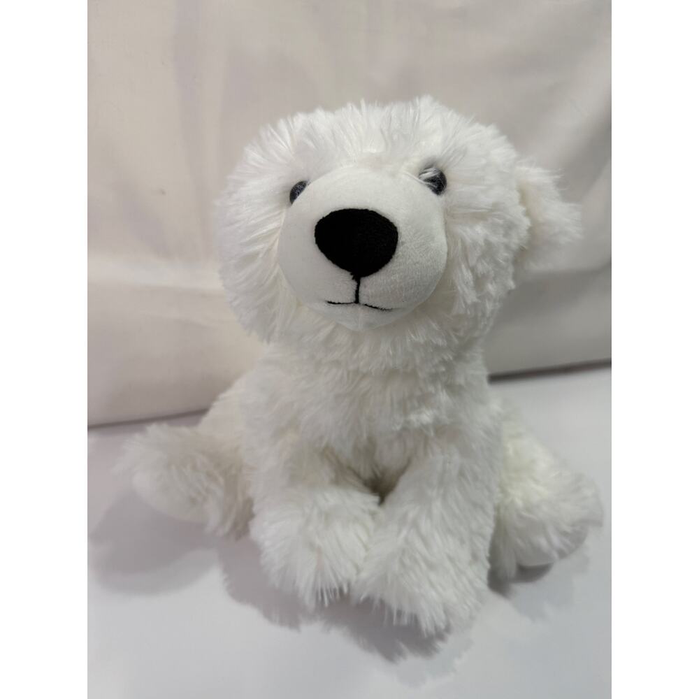 SuzziPals White Polar Bear Plush Microwavable Lavender Flaxseed Stuffed Animal